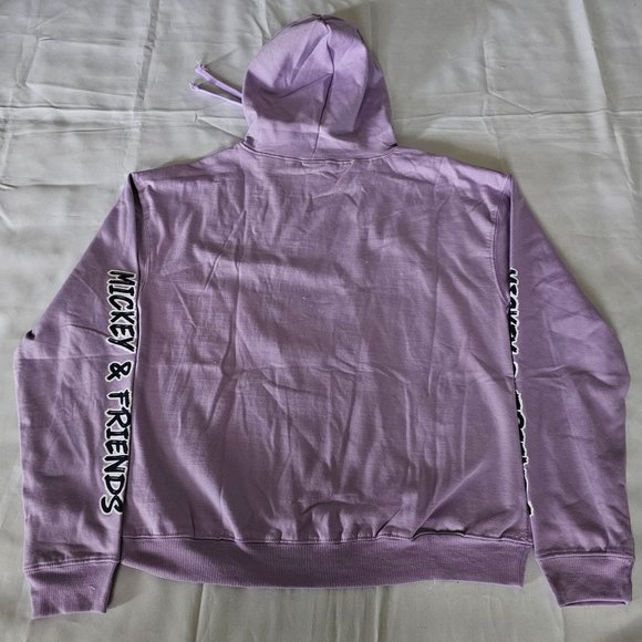 Disney Mickey And FRIENDS Purple Long Sleeve Pullover Hoodie Sweater Women's XS - Picture 3 of 9